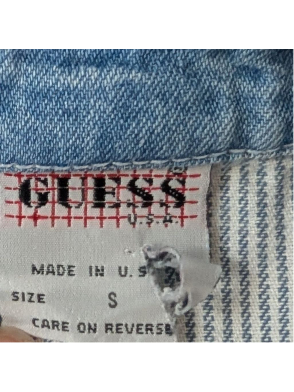 Guess Vintage Blue Striped Long Sleeve Button Up - Small - Picture 3 of 8